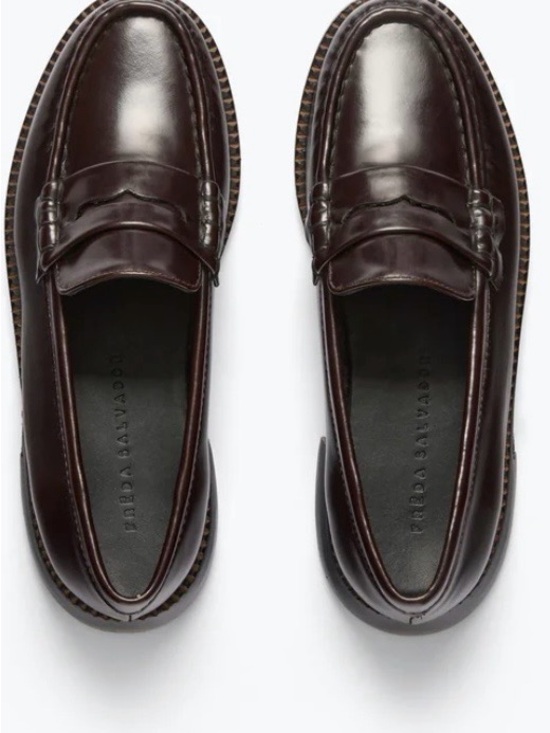 Freda Salvador Shoes - Freda Salvador Espresso Brown Leather Penny Loafers